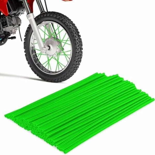 72-pack eker läder hjulfälg cover eker trim wrap cover trim skydd rör Motocross Dirt Bike (grön)