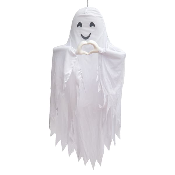 Halloween Lysende Hvid Spøgelsesophæng med Lydaktivering og Talefunktion Crying