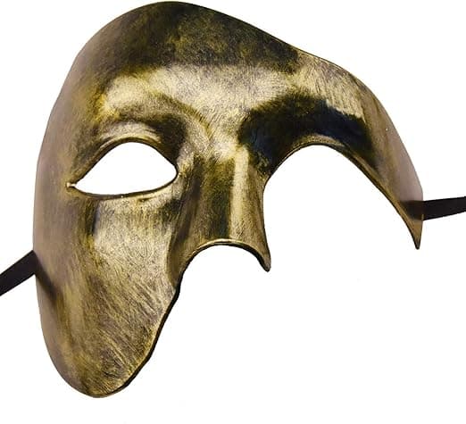 Herr Mask Fantomen på Operan Maskerad Mask Halvmask (Guld)-FF-