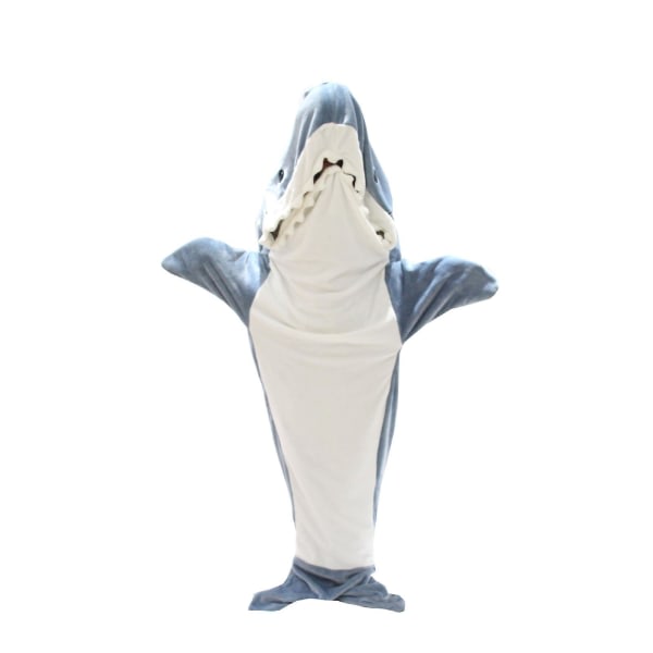 Shark Sovepose Super blød og behagelig flannel hættetrøje Shark Tail bærbart hajtæppe til drenge piger Cosplay Shark kostume