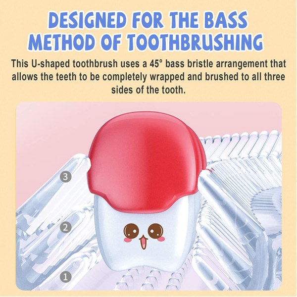 U-muotoinen hammasharja lapsille, silikoniharjaspää ikenien hoitoon, U-Ty