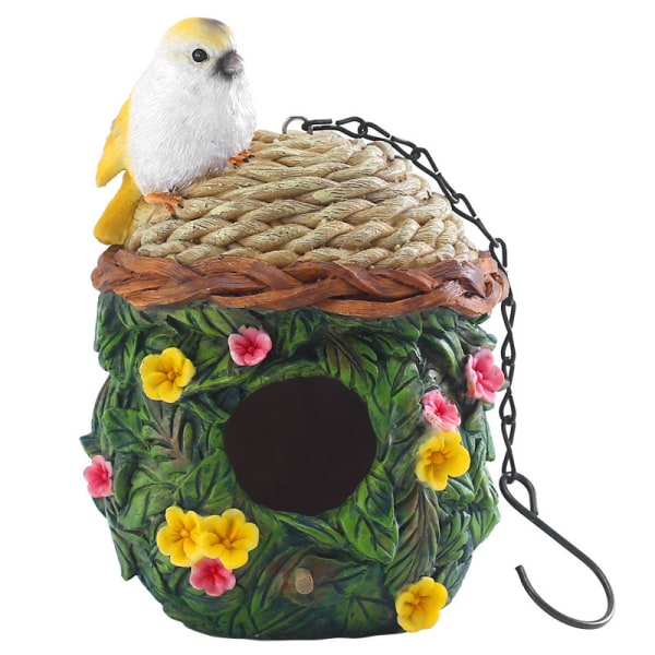 Garden Bird House, dekorativt Bird House Harpiks hengende blomst