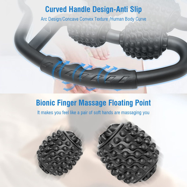 Roller Massager Dual Angle 3D Foam Shaft 360° Muscle Roller