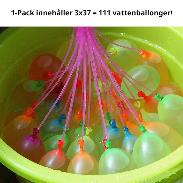 Snabbt fyllande automatiska vattenballonger - över 100 stycken