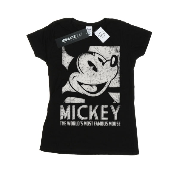 Disney Musse Pigg mest kända T-shirt i bomull för kvinnor/damer L Svart L