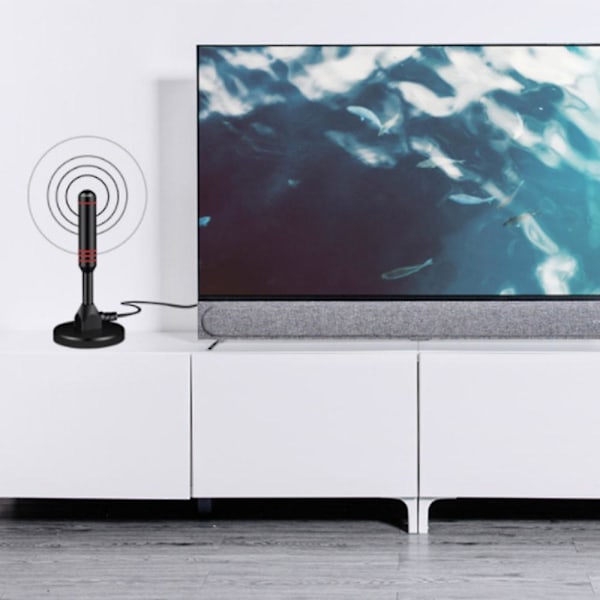 Digital HDTV-antenn - Inkluderar magnetisk bas och koaxialkabel - TV-antenn för markbunden TV - Inomhus eller utomhus