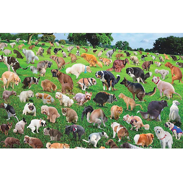 101 Pooping Puppies 1000-dels Puslespil med Flyvemaskine - Afstressende
