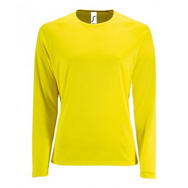 SOLS Sportig långärmad T-shirt dam/dam S Neo Neon Yellow S