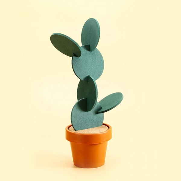 Kaktusunderlägg, Underlägg Cactus Set, DIY Round Cup Underlägg