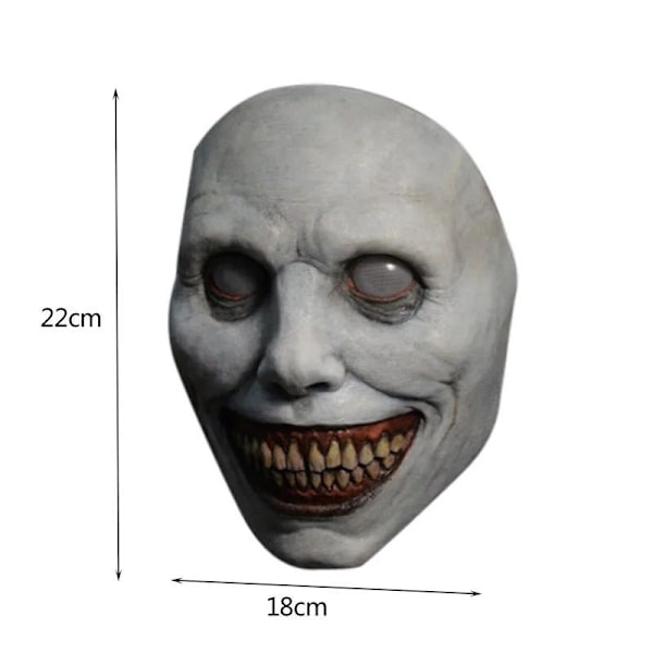 Exorcist Mask Smile White Eyed Demon Head Cover Ny gränsöverskridande Halloween Terror Latex Mask Factory exorcist mask (white)