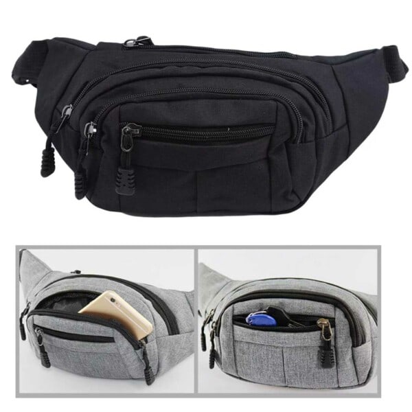 Midjeväske Cross Body Taske Sort sort