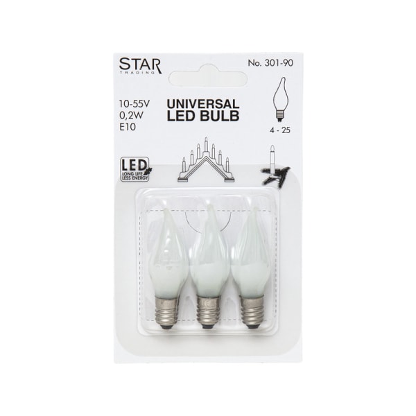 7-pack LED-lampe til Adventsljusstake Elsnåla E10 Uni 10-55V