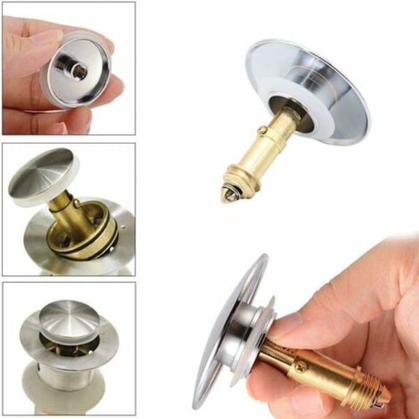 Pop-up messing universal fjederbolt håndvaskarmatur - forkromet messing