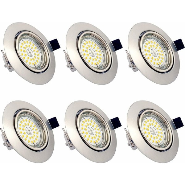Justerbara dimbara LED-infällda spotlights, 6 x 6W glödlampor