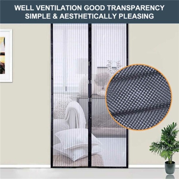 Magneettinen Hyttysverkko Oveen - Hyttysverkko-ovi Magneetilla 210x100cm Musta musta black
