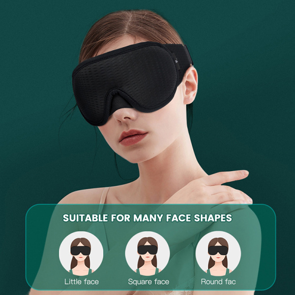 1. 3D sovemaske rejse relax patch polstret øjenbindel Black