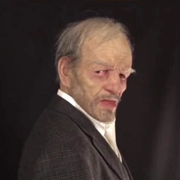 Halloween latexmask - gammal man dekor realistisk ansiktsmask för mänsklig rynka-XF1- B