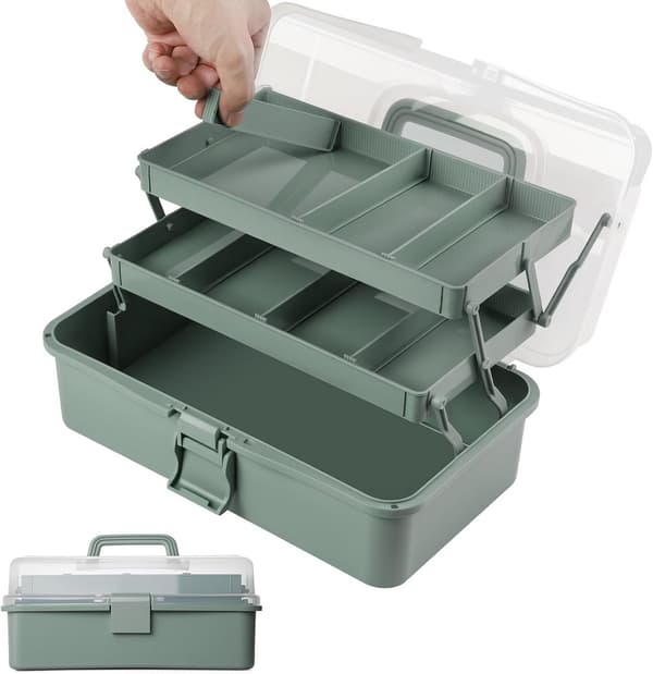 Multifunksjonell oppbevaringsboks med 3 hyller Justerbare rom 33 cm Organizer