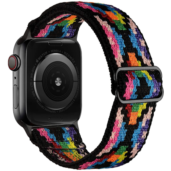 iWatch 7 Ny Elastisk Nylon Justerbar Fleksibel Vevd Apple-Rem Fargerik Diamant 38mm40mm41mm Colored Diamond