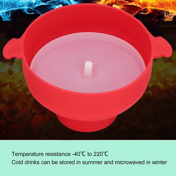 Microwave Popcorn Popper Silicone Foldable Bowl Maker High Temperature Resistant with Handle-FF-