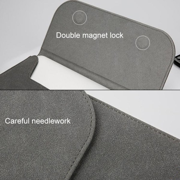 13,3\" Laptop Sleeve / Computer Bag / Macbook - Læder - Vælg farve gray 356