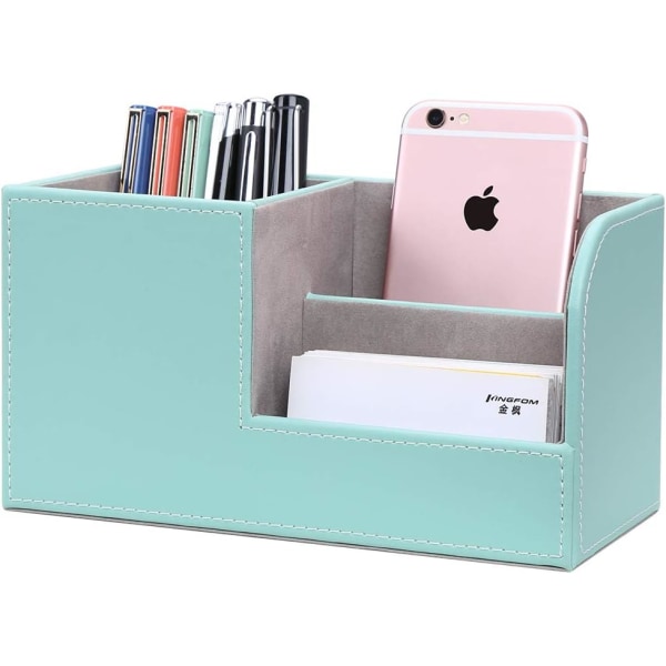 PU Leather Desk Organizer Pen Pencil Holder Business Name Cards