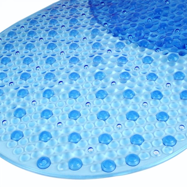 39x69 cm, blå, glanset sklisikker badematte design