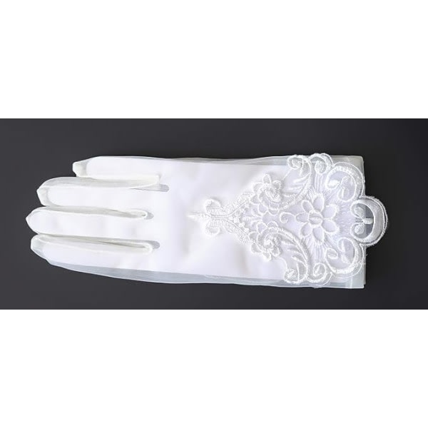 Broderade spetsformella bröllopshandskar Handskar i handledslängd för kvinnor