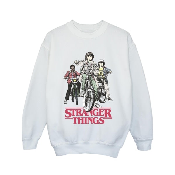 Netflix Girls Stranger Things Retro Bikers Sweatshirt 12-13 Ja Vit 12-13 år