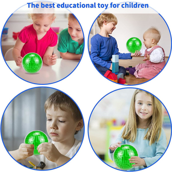 3D gravitationsminne Beställ labyrintboll Pedagogisk leksaksgåva Barn Vuxna-utmaningsspelälskare Liten boll Hjärnteaserspel (grön)