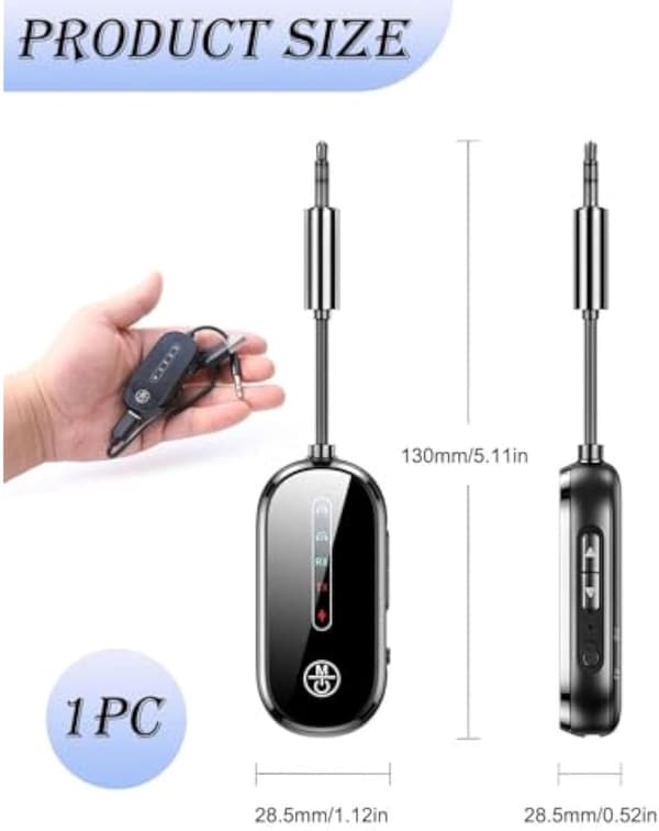 2 i 1 Bluetooth Transceiver 5.4 Trådløs Adapter til Fly med 3,5 mm