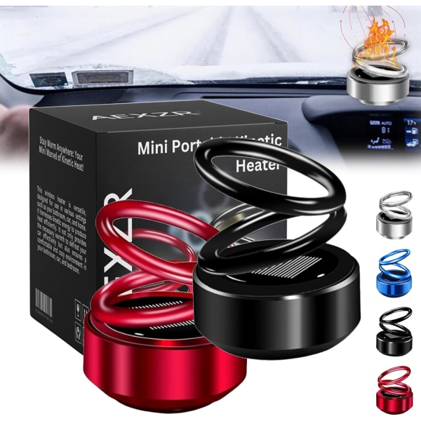 Aexzr Portable Kinetic Mini Heater - Snygg og effektiv - Perfekt for å holde varmen på språng -4 farger tilgjengelig Black&Red