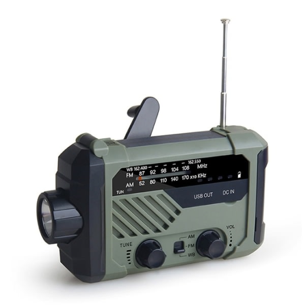 Bærbar håndsving AM FM NOAA nødlampe 3-i-1 radio