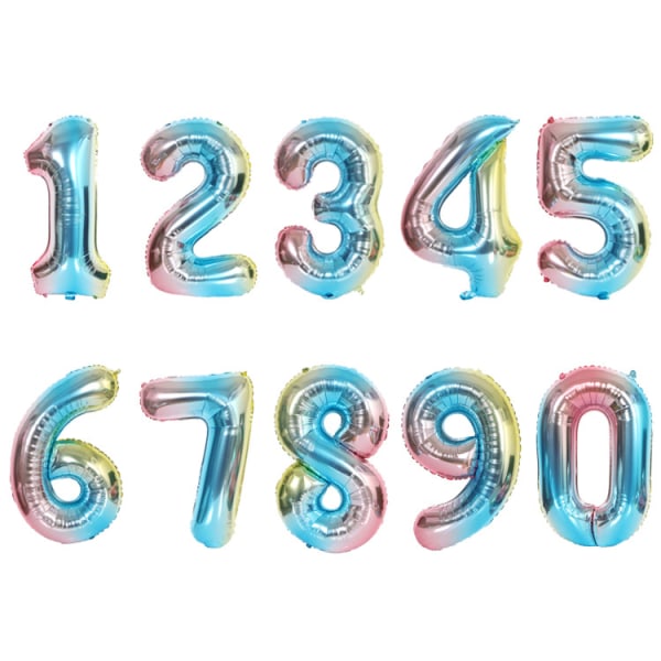 Jätteblå nummerballong, åldersheliumballongfödelsedagsnummer
