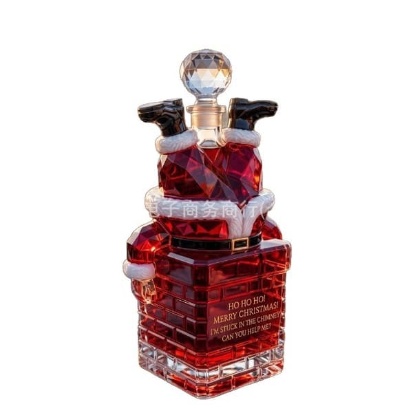 Jul-tomte som fastnat i skorstenen Santa Claus bottle