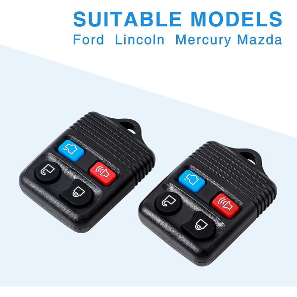 4-knapps nyckelfri fjärrnyckelring for Ford Focus, 2 st