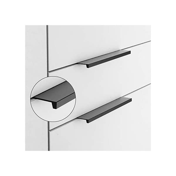 Sæt med 10 matsorte usynlige aluminiumsgreb - 96 mm centerafstand (120x32x20)