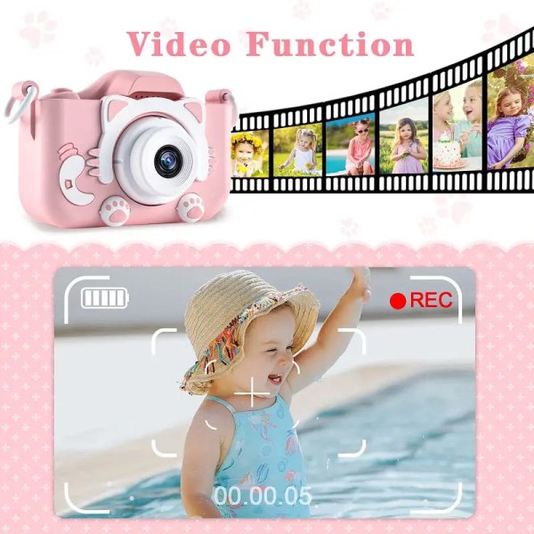 Børnelegetøj Hot sælgende Sød gave Børn Digitalkamera foto HD 1080p Mini Video Børnekamera