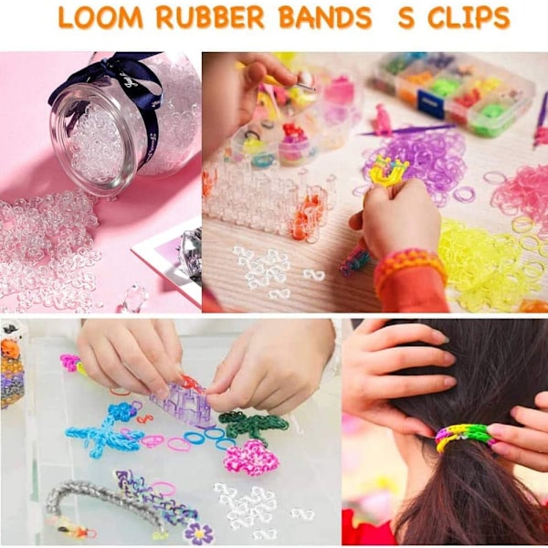 360st S-clips Loom Band Clips Plast Anslutningsdon Påfyllningar white