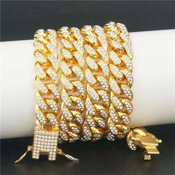 Kubanskt Halsband Länkkedja Hip Hop GOLD-60CM Gold-60cm