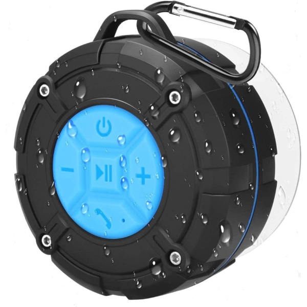 Bærbar Bluetooth-høyttaler, vanntett IPX7 trådløs dusj