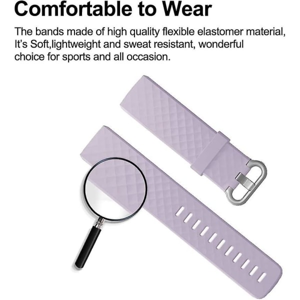Vattentätt watch Fitness Sportband Armband kompatibel med Fitbit Charge 4 / Fitbit Charge 3 Se- Multi Color Lavender Lavender Small