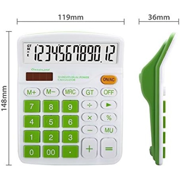 Basic Standard Miniräknare Stort Solar Battery Calculator Dubbel