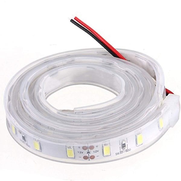 5m 5630 Smd Led Silikon Strip Lys Kald Hvit Vanntett 12v