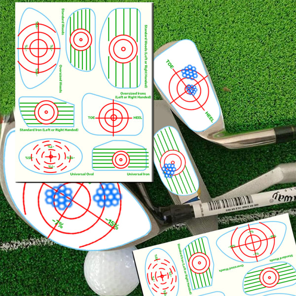 Golf Club Impact Target Label Tape Sticker Practice 35stk