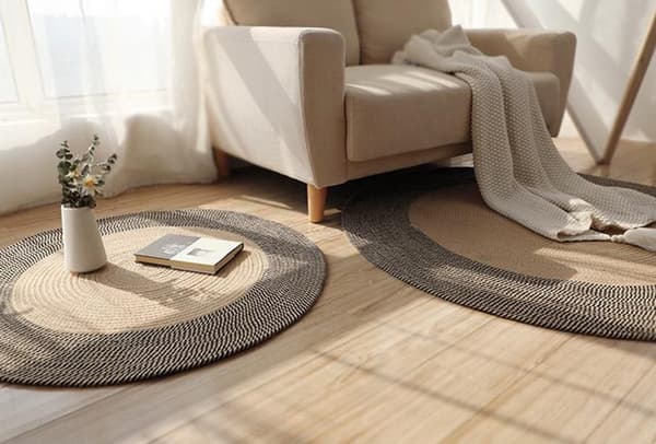 Jute-matto pyöreä, luonnonkuitu juutti-FF- 100cm