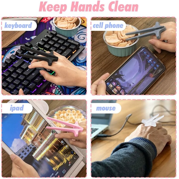 8 st Fingerpinnar Finger ätpinnar Gamer Lazy Helper Kreativa Gamer Tillbehör Finger ätpinnar för Gamer Snack Chips Spel (9,7 x 4,5 cm)