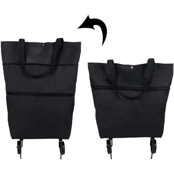 1 Foldbar Indkøbsvogn - Foldbar Indkøbspose med