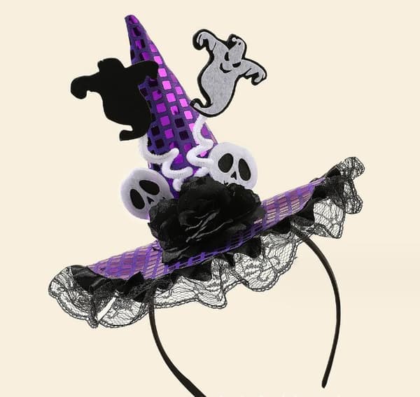 Halloween-hodeplagg Heksehatt Hårstrikker-FF- Ghosts