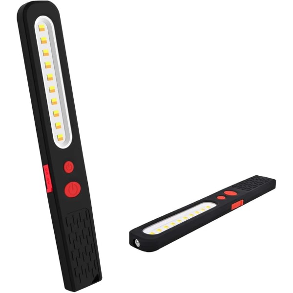 Opladningsbart LED-arbetslys, dobbeltfarvekombinationslys 2-i-1 inspektionslys og 3W COB LED-lampe med dobbelt magneter